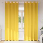 vidaXL Perdele Opaque cu Inel 2 pcs Galben mustar 260 x 140 cm GartenMobel Dekor (4107397)
