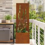 vidaXL Ghiveci de Gradina cu Panou Decorativ Ruginit 50 x 140 cm GartenMobel Dekor (876468)