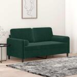 vidaXL Canapea cu 2 locuri cu pernute, verde închis, 140 cm, catifea GartenMobel Dekor (3200883) Canapea