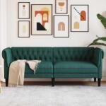 vidaXL Canapea Chesterfield cu 3 locuri, verde închis, material textil GartenMobel Dekor (372560) Canapea