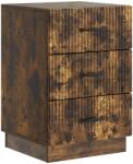 vidaXL Noptiera stejar fumuriu cu 3 sertare, 43x41x63, 5 cm, lemn prelucrat (895250)