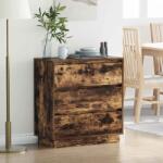 vidaXL Noptiera cu 3 sertare, stejar fumuriu, 71 x 34, 5 x 75 cm, lemn compozit (869638)