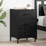 vidaXL Noptiera cu 3 sertare, stejar negru, 40 x 40 x 66 cm, lemn compozit (882118)