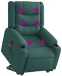vidaXL Fotoliu electric masaj rabatabil / ridicare verde închis textil GartenMobel Dekor (3310285)