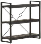 vidaXL Biblioteca cu 3 rafturi, negru, 90x30x80 cm, lemn masiv mango GartenMobel Dekor (320627) Biblioteca