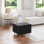vidaXL Ottomana de depozitare cu perna Negru 60 x 60 x 45 cm Catifea GartenMobel Dekor (876829)