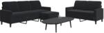 vidaXL Set de canapele cu perne, 3 piese, negru, catifea GartenMobel Dekor (3278406) Canapea