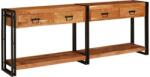 vidaXL Mese consola 2 pcs Maro 200 x 33 x 75 cm Lemn Solid de Acacia GartenMobel Dekor (3324227)