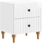 vidaXL Noptiera alb foarte lucios cu 2 sertare, 43 x 34, 5 x 48 cm, vidaXL (894073)