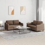 vidaXL Set de canapele cu perne, 2 piese, maro, textil GartenMobel Dekor (3201805) Canapea