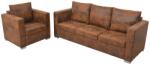 vidaXL Set canapea, 2 piese, imitatie piele întoarsa GartenMobel Dekor (274884) Canapea