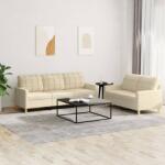 vidaXL Set de canapele cu perne, 2 piese, crem, textil GartenMobel Dekor (3201308) Canapea