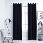 vidaXL Draperii opace cu inele, 2 buc. , negru, 140 x 245 cm, catifea GartenMobel Dekor (134490)