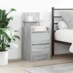 vidaXL Noptiere cu 2 sertare 2 buc Gri Sonoma 38x34x80 cm GartenMobel Dekor (861366)