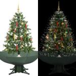 vidaXL Brad de Craciun cu ninsoare si baza umbrela, verde, 140 cm GartenMobel Dekor (284333)