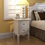 vidaXL Noptiere cu 2 sertare, 4 buc. , alb, MDF GartenMobel Dekor (276039)