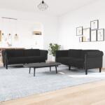 vidaXL Set canapea 2 piese, negru, catifea GartenMobel Dekor (3209224) Canapea