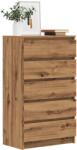 vidaXL Dulap cu sertar, stejar artizanal, 60x36x103 cm, lemn prelucrat GartenMobel Dekor (855997) Comoda