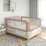 vidaXL Balustrada de protectie pat copii, gri taupe, 200x25 cm, textil GartenMobel Dekor (10224)