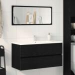 vidaXL Dulap pentru Chiuveta de Baie Stejar Negru 90 x 38, 5 x 45 cm GartenMobel Dekor (862544)
