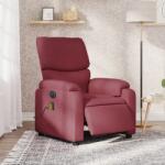 vidaXL Fotoliu electric de masaj rabatabil, rosu vin, textil GartenMobel Dekor (3204815)