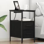 vidaXL Noptiera cu sertar Stejar negru 30 x 48 x 61 cm Lemn compozit GartenMobel Dekor (859410)