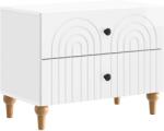 vidaXL Noptiera alba lucioasa cu 2 sertare, 62 x 34, 5 x 48 cm, vidaXL (894089)
