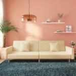 vidaXL Canapea extensibila cu 2 locuri, 2 perne, crem, textil GartenMobel Dekor (375902) Canapea