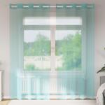 vidaXL Perdele Voile cu Oeje 2 buc Turcoaz GartenMobel Dekor (4102146)