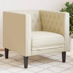 vidaXL Fotoliu Chesterfield, crem, piele ecologica GartenMobel Dekor (372653) Canapea