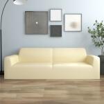 vidaXL Husa elastica pentru canapea cu 3 locuri poliester jersey crem GartenMobel Dekor (332946)