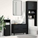 vidaXL Dulap pentru Chiuveta de Baie Stejar Negru 80 x 33 x 60 cm GartenMobel Dekor (862814)