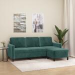 vidaXL Canapea cu 3 locuri si taburet, verde închis, 180 cm, catifea GartenMobel Dekor (3201176) Canapea