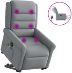 vidaXL Fotoliu electric masaj rabatabil cu ridicare, gri închis textil GartenMobel Dekor (3303344)