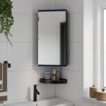 vidaXL Dulap de colt cu oglinda pentru baie, gri, 30x24x60 cm GartenMobel Dekor (357978)