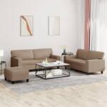 vidaXL Set de canapele, 3 piese, cappuccino, piele ecologica GartenMobel Dekor (3201923) Canapea