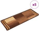 vidaXL Covorase pentru scari autoadezive, 5 buc. , maro, 65x21x4 cm GartenMobel Dekor (149844) Covor