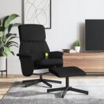 vidaXL Scaun rabatabil cu taburet, negru, material textil GartenMobel Dekor (356680)