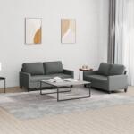 vidaXL Set de canapele cu perne, 2 piese, gri închis, textil GartenMobel Dekor (3201445) Canapea