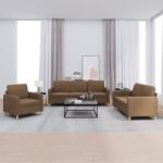 vidaXL Set de canapele cu perne, 3 piese, maro, textil GartenMobel Dekor (3202057) Canapea