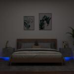 vidaXL Noptiere montate pe perete cu lumini LED, 2 buc. , gri beton GartenMobel Dekor (836819)