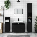 vidaXL Dulap pentru baie, negru, 80x33x60 cm, lemn compozit GartenMobel Dekor (831653)