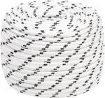 vidaXL Franghie împletita pentru barca, alb, 12 mm x 25 m, poliester GartenMobel Dekor (152775)