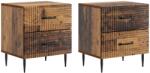 vidaXL Set 2 noptiere cu 4 sertare, lemn vechi, 43 x 34, 5 x 47, 5 cm (894772)