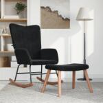 vidaXL Scaun balansoar cu taburet, negru, catifea GartenMobel Dekor (327760) Balansoar
