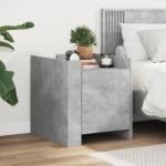 vidaXL Noptiera, gri beton, 45x50x50 cm, lemn prelucrat GartenMobel Dekor (848300)