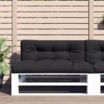 vidaXL Perne de paleti, 2 buc. , negru, material textil GartenMobel Dekor (360740)