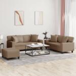 vidaXL Set de canapele cu perne, 3 piese, cappuccino, piele ecologica GartenMobel Dekor (3201933) Canapea