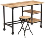 vidaXL Birou cu scaun pliabil, lemn masiv de mango, 115 x 50 x 76 cm GartenMobel Dekor (245261)