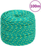 vidaXL Franghie de barca, verde, 10 mm, 100 m, polipropilena GartenMobel Dekor (152720)